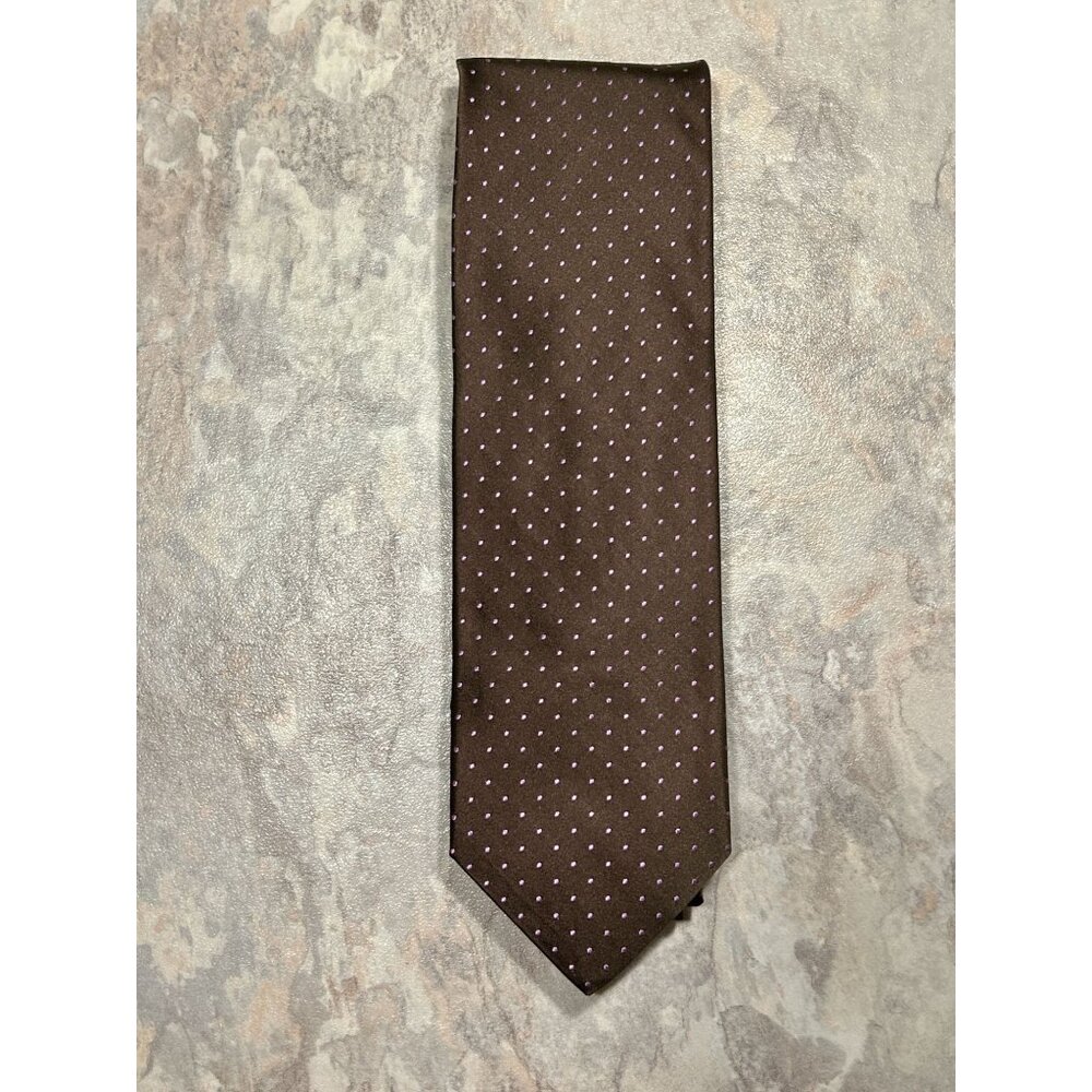 Gitman Bros. Men's Polka Dot Silk Necktie in Brown